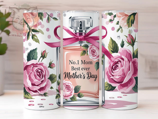 Best Mom Ever Floral Mother's Day Gift Tumbler, Mother’s Day Tumbler Wrap, 20oz Mom PNG Design, No.1 Mom Cup Wrap, Sublimation Gift For Mom, Cute Mom Tumbler Design Sublimation Lara' s Designs 