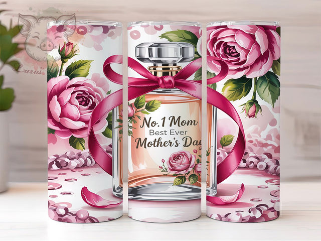 Best Mom Ever Floral Mother's Day Gift Tumbler, Mother’s Day Tumbler Wrap, 20oz Mom PNG Design, No.1 Mom Cup Wrap, Sublimation Gift For Mom, Cute Mom Tumbler Design Sublimation Lara' s Designs 