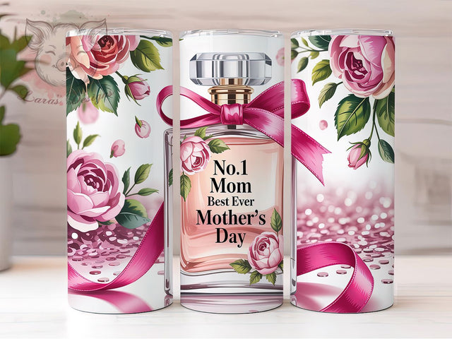Best Mom Ever Floral Mother's Day Gift Tumbler, Mother’s Day Tumbler Wrap, 20oz Mom PNG Design, No.1 Mom Cup Wrap, Sublimation Gift For Mom, Cute Mom Tumbler Design Sublimation Lara' s Designs 