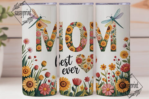 Best Mom Ever Floral Tumbler Wrap Sublimation sassyprint 