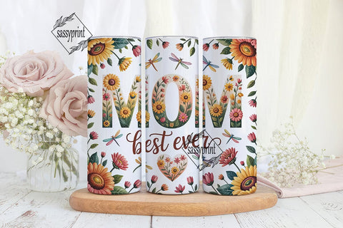Best Mom Ever Floral Tumbler Wrap Sublimation sassyprint 
