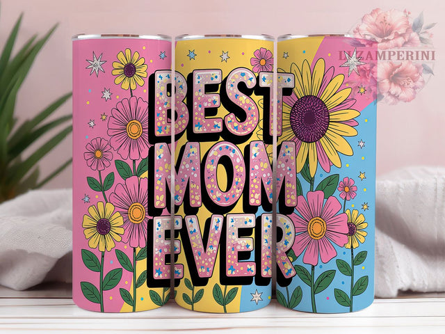 Best Mom Ever Leopard Sunflower Tumbler, Glitter Leopard Tumbler, Sunflower Mom Tumbler, 20oz Tumbler Wrap, Mother's Day Tumbler, Mom Life Tumbler, Animal Print Tumbler Sublimation Li Zamperini 