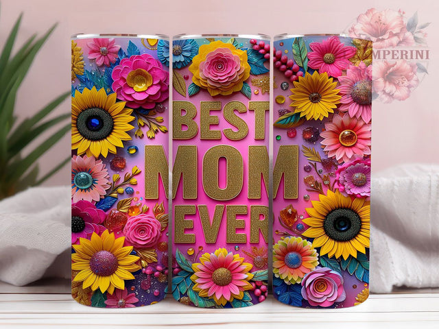 Best Mom Ever Leopard Sunflower Tumbler, Glitter Leopard Tumbler, Sunflower Mom Tumbler, 20oz Tumbler Wrap, Mother's Day Tumbler, Mom Life Tumbler, Animal Print Tumbler Sublimation Li Zamperini 