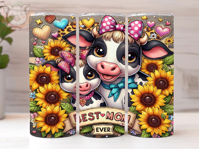 Best Mom Ever Mothers Day 20oz Tumbler Png, Straight & Tapered Tumbler Png, Cute Highland Cow with Baby Tumbler Png, Digital Download PNG Sublimation Lara' s Designs 