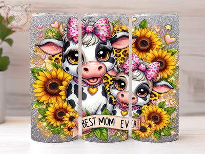 Best Mom Ever Mothers Day 20oz Tumbler Png, Straight & Tapered Tumbler Png, Cute Highland Cow with Baby Tumbler Png, Digital Download PNG Sublimation Lara' s Designs 