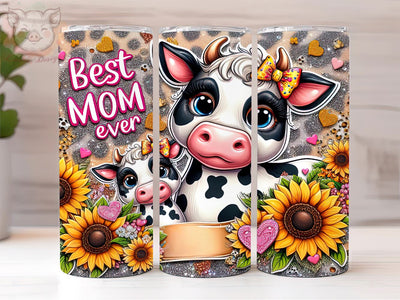 Best Mom Ever Mothers Day 20oz Tumbler Png, Straight & Tapered Tumbler Png, Cute Highland Cow with Baby Tumbler Png, Digital Download PNG Sublimation Lara' s Designs 