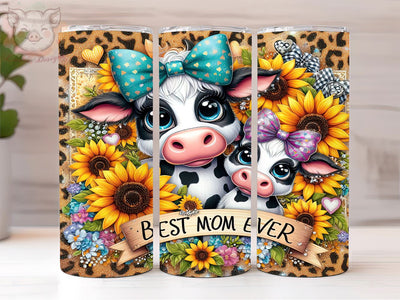 Best Mom Ever Mothers Day 20oz Tumbler Png, Straight & Tapered Tumbler Png, Cute Highland Cow with Baby Tumbler Png, Digital Download PNG Sublimation Lara' s Designs 