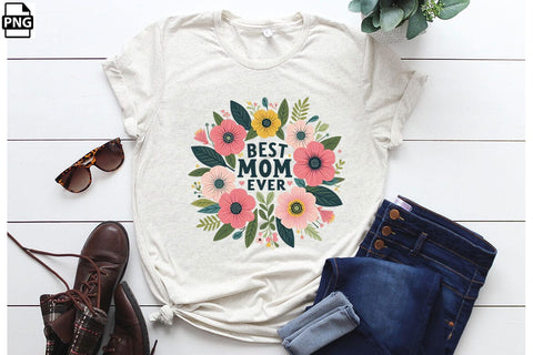 Best Mom Ever Mother's Day PNG Clipart Printable File Sublimation Creativedesigntee 