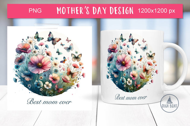 Best mom ever mug | Mothers day sublimation mug Sublimation Olga Boat Design 