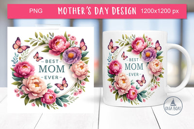 Best mom ever mug | Mothers day sublimation mug Sublimation Olga Boat Design 