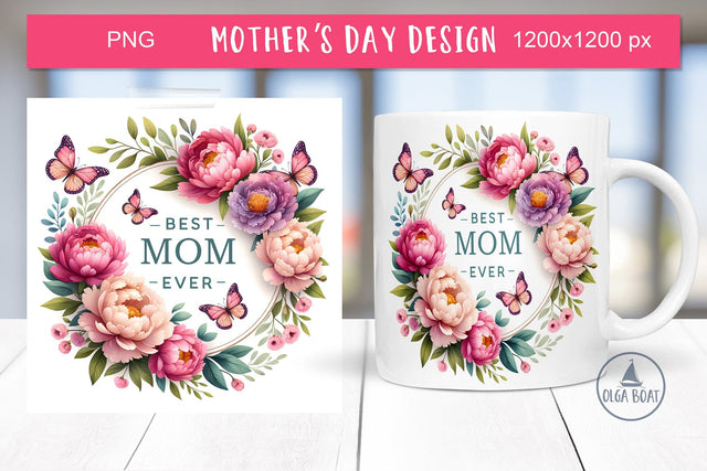 Best mom ever mug | Mothers day sublimation mug Sublimation Olga Boat Design 