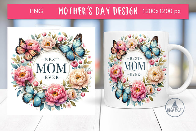 Best mom ever mug | Mothers day sublimation mug Sublimation Olga Boat Design 