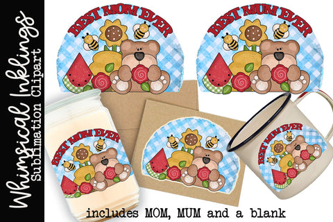 Best Mom Ever Sublimation Clipart set Sublimation Whimsical Inklings 