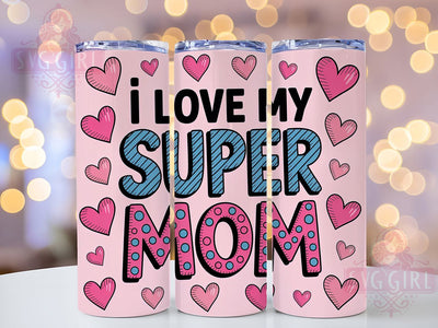 Best Mom Ever Super MOM 20oz Tumbler, Super MOM Tumbler, Sublimation Wrap, 20oz Tumbler Design, Mother’s Day Gift, PNG Tumbler Wrap, Mom Quote Sublimation SvggirlplusArt 