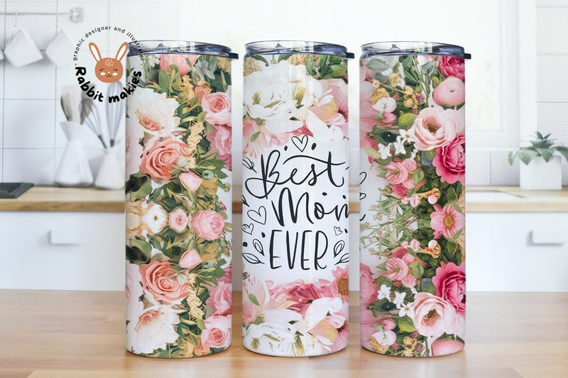Best Mom Ever Tumbler Wrap, 20oz Skinny Tumbler Sublimation Design, Mothers Day 20oz Tumbler Png, 20oz Tumbler Designs Sublimation Rabbitmakies 