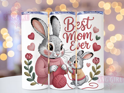Best Mom Floral Bunny Tumbler, Cute Bunny Tumbler, Mother’s Day Wrap, Whimsical Bunny Wrap, Floral Bunny Wrap, Sublimation Design, Trendy Gift Idea Sublimation SvggirlplusArt 