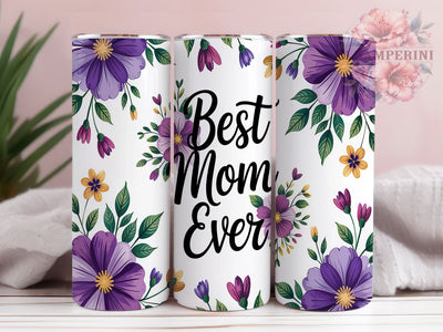 Best Mom Floral Tumbler Gift, Mother's Day Wrap, 20oz Sublimation Wrap, Mom Gift Cup, Floral Mom Design, Gift for Her, Cute Mom Quote Tumbler Sublimation Li Zamperini 