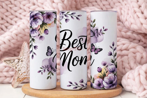 Best Mom Floral Tumbler Wrap Sublimation DesignSVG 