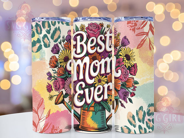 Best Mom Sunflower Floral Tumbler Wrap, Sunflower Mom Tumbler PNG, Pink Floral Tumbler Wrap, 20oz Skinny Tumbler Design, Mother's Day Tumbler Wrap, Mom Appreciation Sublimation Sublimation SvggirlplusArt 