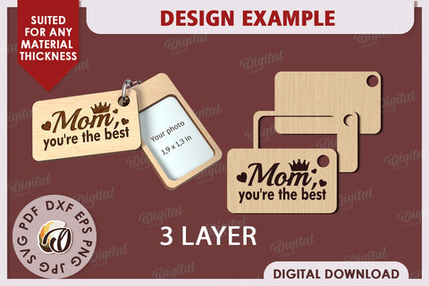 Best Mom SVG. Best Mum SVG. Family Keychain Laser Cut SVG Evgenyia Guschina 