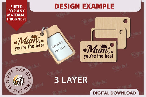 Best Mom SVG. Best Mum SVG. Family Keychain Laser Cut SVG Evgenyia Guschina 