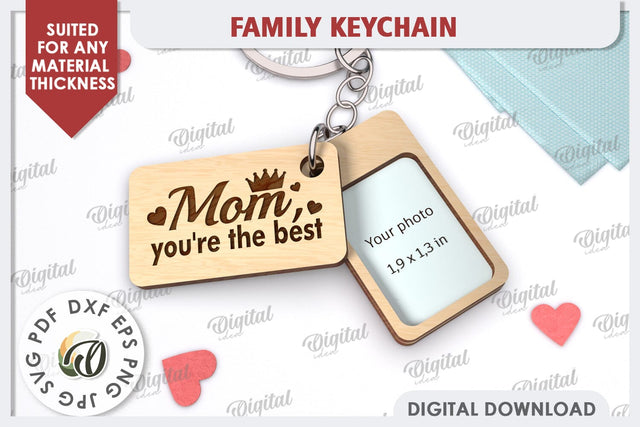 Best Mom SVG. Best Mum SVG. Family Keychain Laser Cut SVG Evgenyia Guschina 