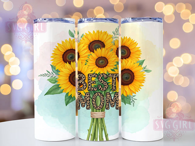 Best Mom Tumbler, Sunflower Design, Mother's Day Gift, 20oz PNG, Inspirational Drinkware, Sublimation Art, Custom Tumbler Sublimation SvggirlplusArt 
