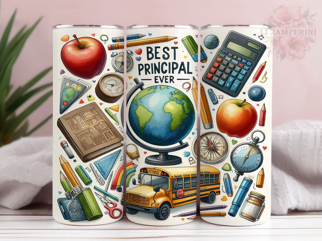 Best Principal Ever 20oz Tumbler Wrap PNG, Teacher Tumbler Png, Straight & Tapered Tumbler Wrap, Instant Digital Download Sublimation Li Zamperini 
