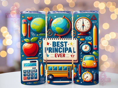 Best Principal Ever 20oz Tumbler Wrap Sublimation Design, Straight Tapered Tumbler Wrap, Principal Tumbler Png, Instant Digital Download Sublimation SvggirlplusArt 