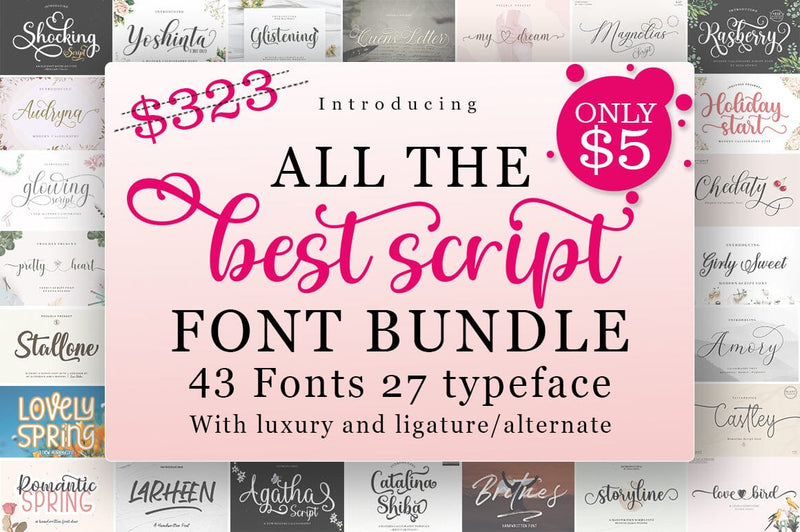 Best Script Font Bundle Font Suza Studio 