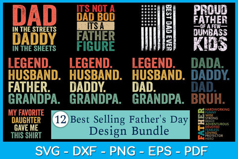 Best Selling Father's Day SVG PNG Design Bundle Cut File SVG Creativedesigntee 