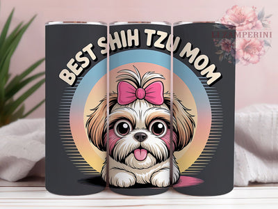 Best Shih Tzu Mom 20oz Tumbler, Best Shih Tzu Mom Quote, Shih Tzu Lover Gift, Pet Lover Wrap, 20oz Tumbler Wrap, Sublimation Design PNG, Cute Shih Tzu Wrap Sublimation Li Zamperini 