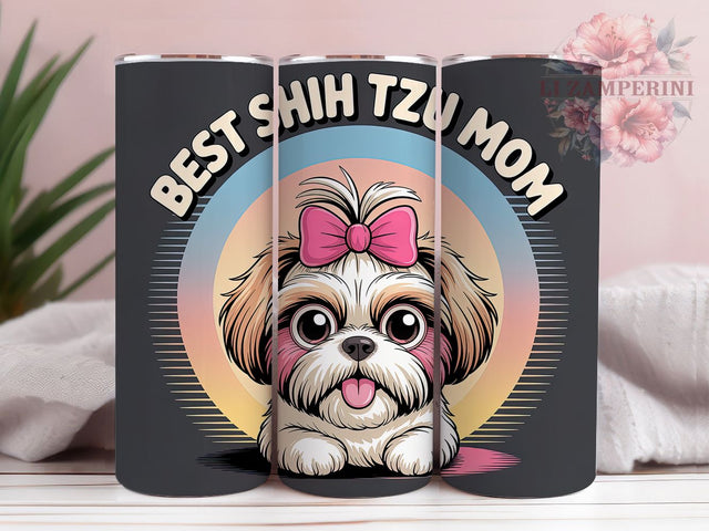 Best Shih Tzu Mom 20oz Tumbler, Best Shih Tzu Mom Quote, Shih Tzu Lover Gift, Pet Lover Wrap, 20oz Tumbler Wrap, Sublimation Design PNG, Cute Shih Tzu Wrap Sublimation Li Zamperini 