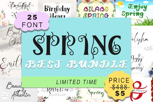 Best Spring Bundle Font Prasetya Letter 