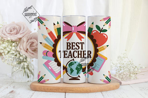 Best Teacher 20oz Tumbler Wrap Sublimation sassyprint 
