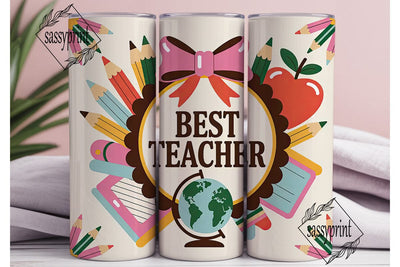 Best Teacher 20oz Tumbler Wrap Sublimation sassyprint 