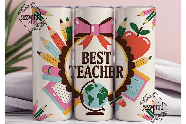 Best Teacher 20oz Tumbler Wrap Sublimation sassyprint 