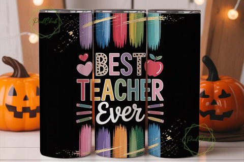 Best Teacher Ever 20oz Tumbler Wrap Sublimation PixelChick 