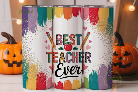 Best Teacher Ever 20oz Tumbler Wrap Sublimation PixelChick 