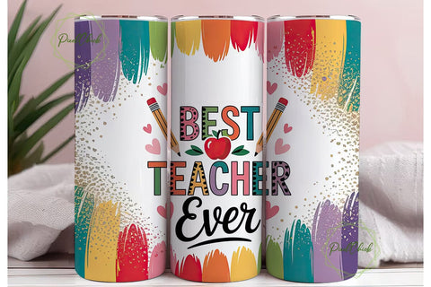 Best Teacher Ever 20oz Tumbler Wrap Sublimation PixelChick 