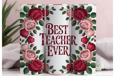 Best Teacher Ever 20oz Tumbler Wrap Sublimation PixelChick 