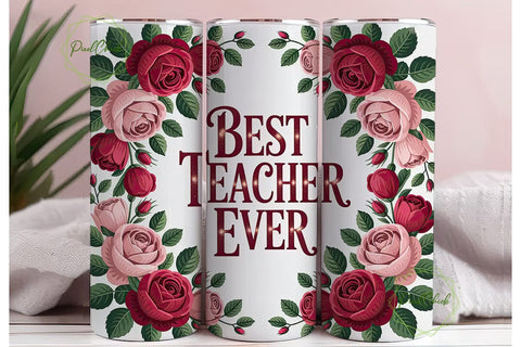 Best Teacher Ever 20oz Tumbler Wrap Sublimation PixelChick 