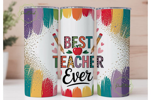 Best Teacher Ever 20oz Tumbler Wrap Sublimation PixelChick 