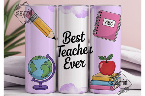 Best Teacher Ever 20oz Tumbler Wrap Sublimation sassyprint 