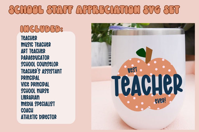 Best Teacher Ever - School Professions SVG So Fontsy Design Shop 