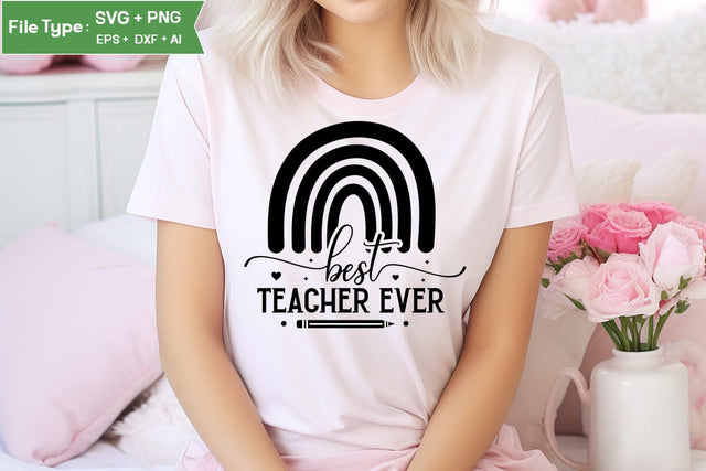 Best Teacher Ever SVG Cut File, Teacher SVG Design, SVGs,Quotes and Sayings,Food & Drink,On Sale, Print & Cut SVG DesignPlante 503 