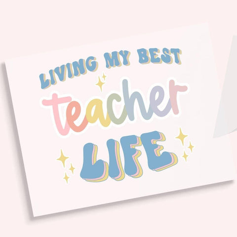 Best Teacher Life Rainbow DTF Transfer Physical So Fontsy T-Shirt Iron-On Transfer Shop