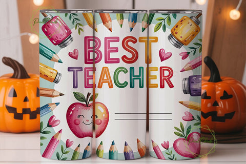 Best Teacher Pastel Watercolor Tumbler Sublimation PixelChick 