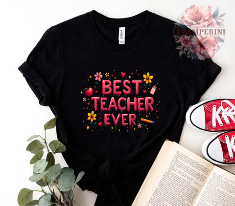 Best Teacher PNG, Teacher's Day Art, Digital Download, Sublimation Design, Teacher Appreciation Gift, Classroom Decor, Educational Graphics, Cute Teacher Printables Sublimation Li Zamperini 