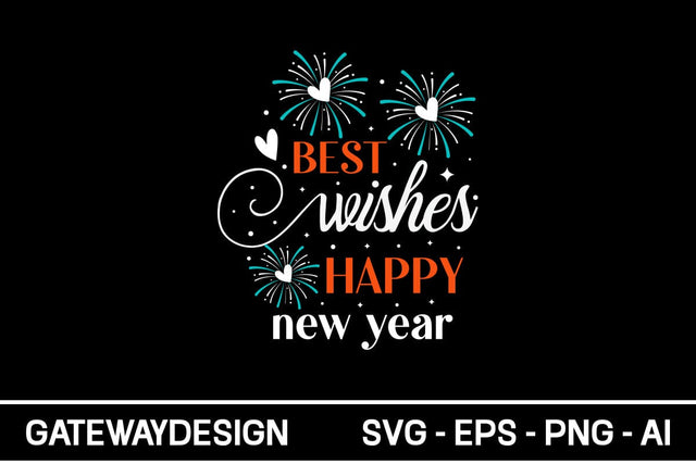 Best Wishes Happy New Year Svg Design SVG designmaster24 